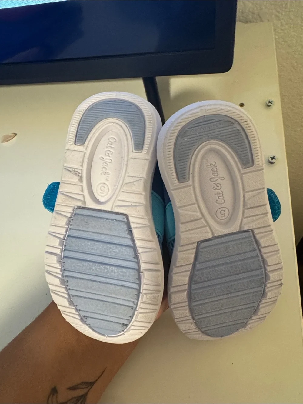 Cat & Jack Blue Mesh Slip-On Water Shoes with Teal Strap
